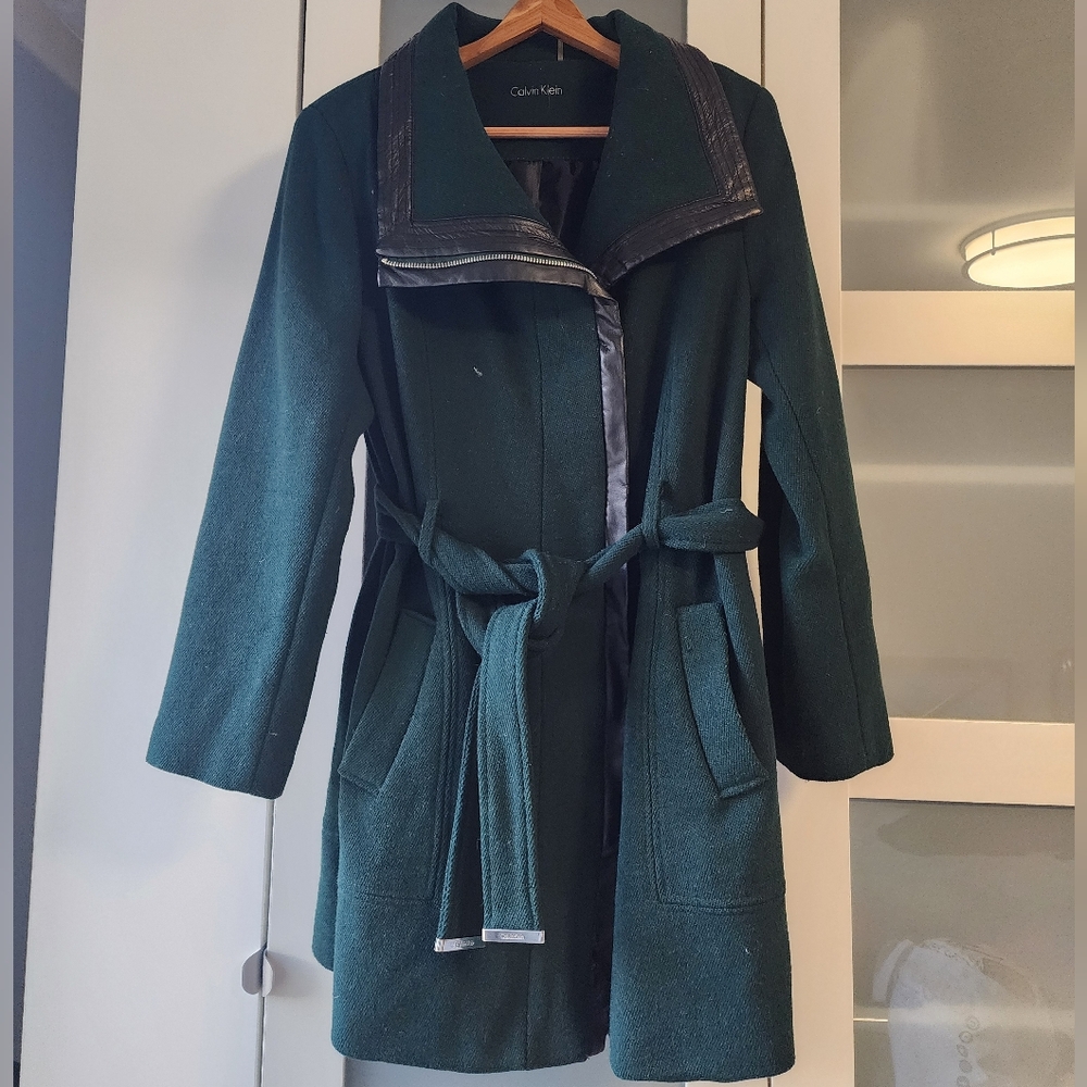Calvin Klein Women's Green Coat